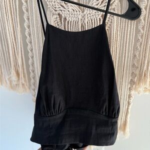 Zara Black Fitted Bustier Camisole Crop Top